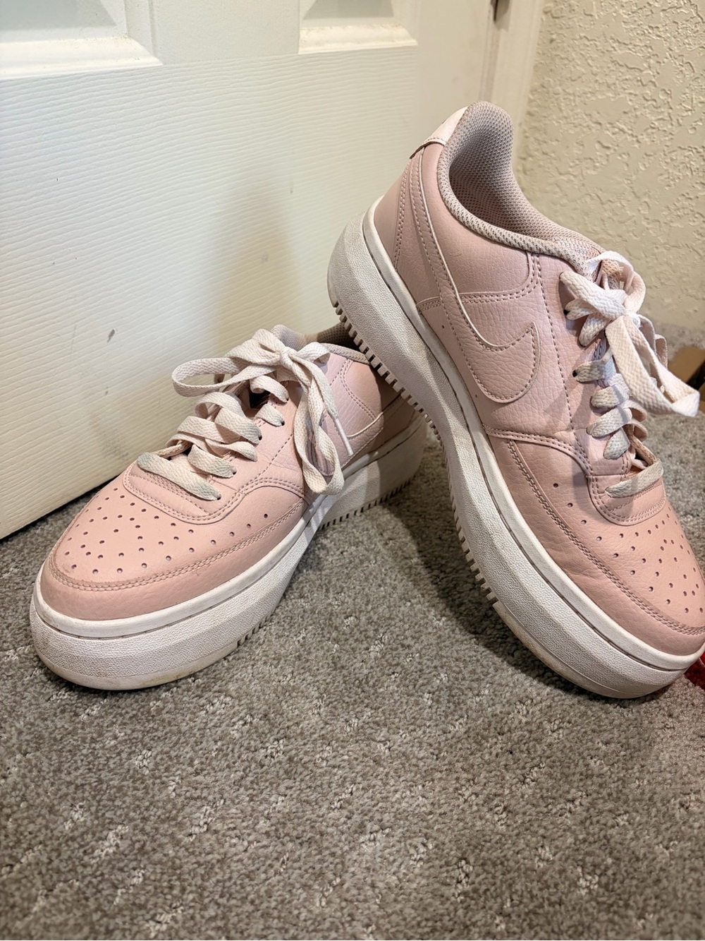 Nike Women's Pale Pink Platform Sneakers